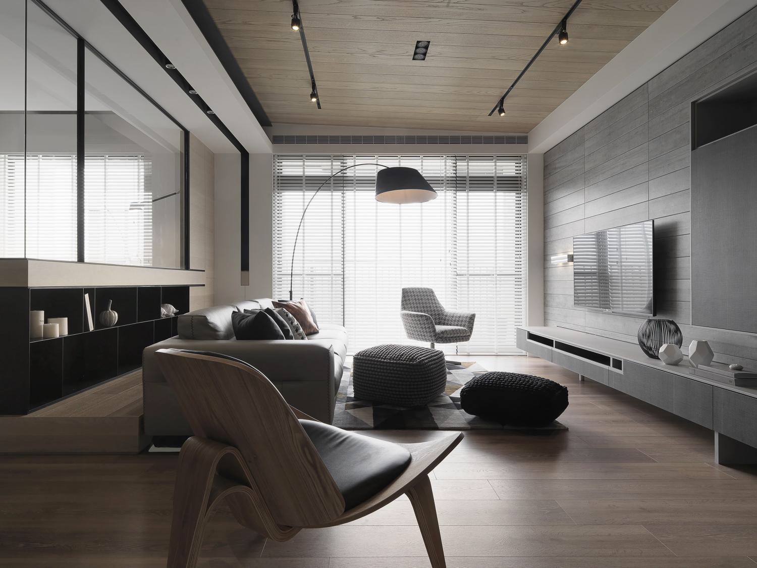 材質限定功能邊界丨玻璃書房——暗系家裝里的一道光