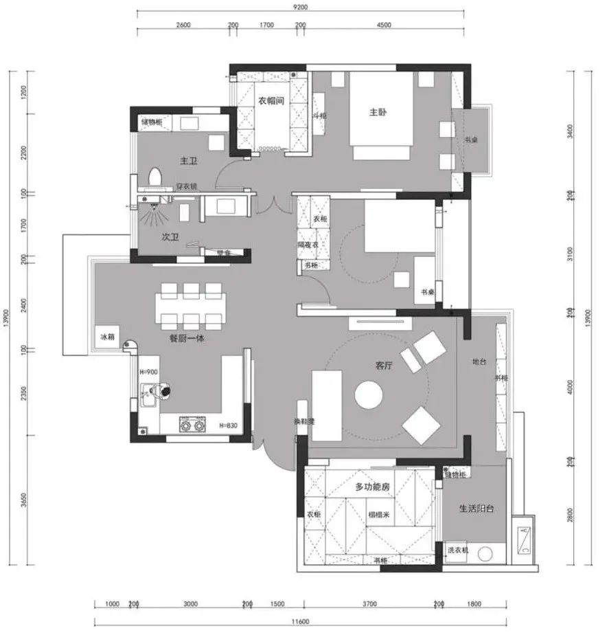 空間規劃師丨色彩層次映射功能變化，刪繁就簡的輕盈自宅