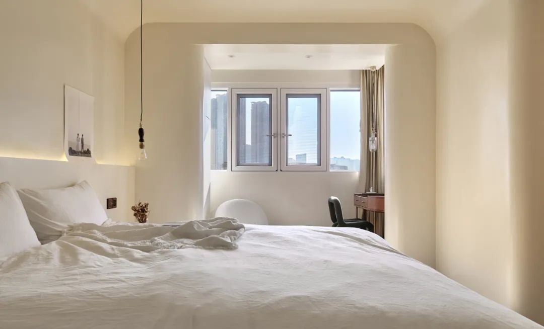 溫潤奶油風(fēng)~無用隔墻應(yīng)拆盡拆，宅家盡享“日月同輝”