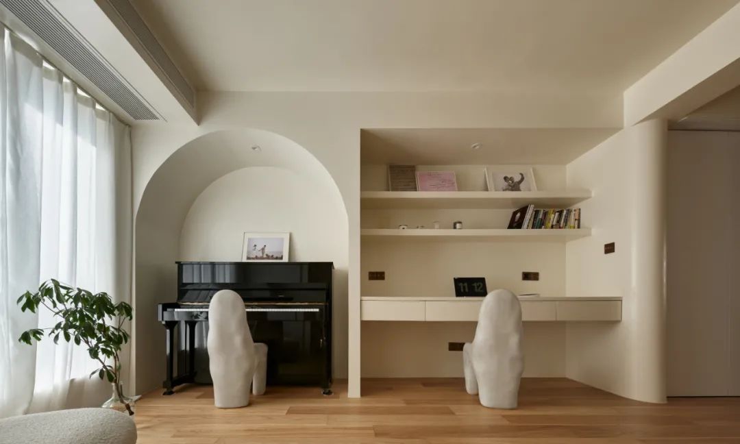 溫潤奶油風(fēng)~無用隔墻應(yīng)拆盡拆，宅家盡享“日月同輝”