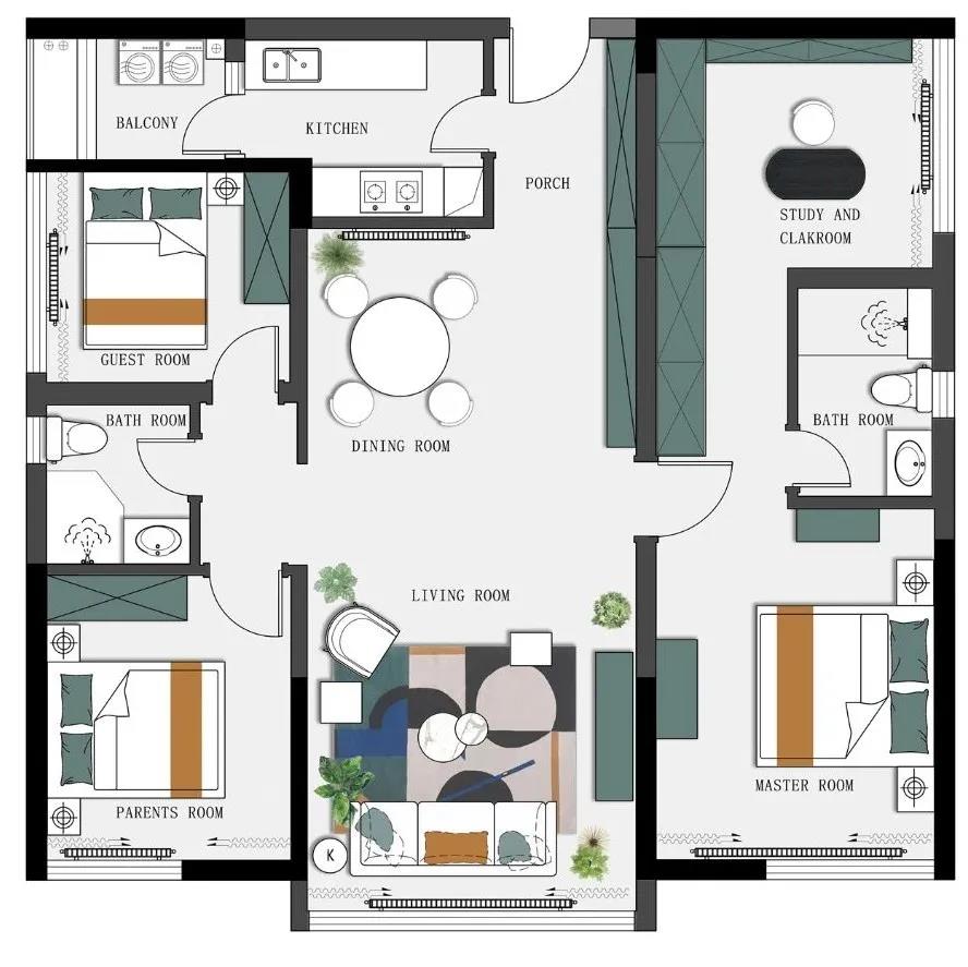 朋友非要全屋刷綠色，沒想到裝好后，堪比豪宅！	