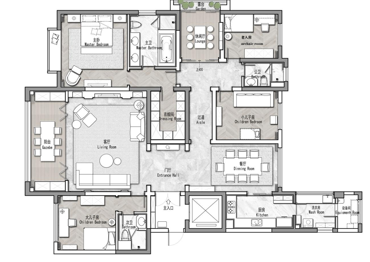  功能已達(dá)上限！設(shè)計(jì)師巧用158㎡實(shí)現(xiàn)6口之家擴(kuò)容秘技  學(xué)姐  戶型 四居室 使用面積 158㎡ 