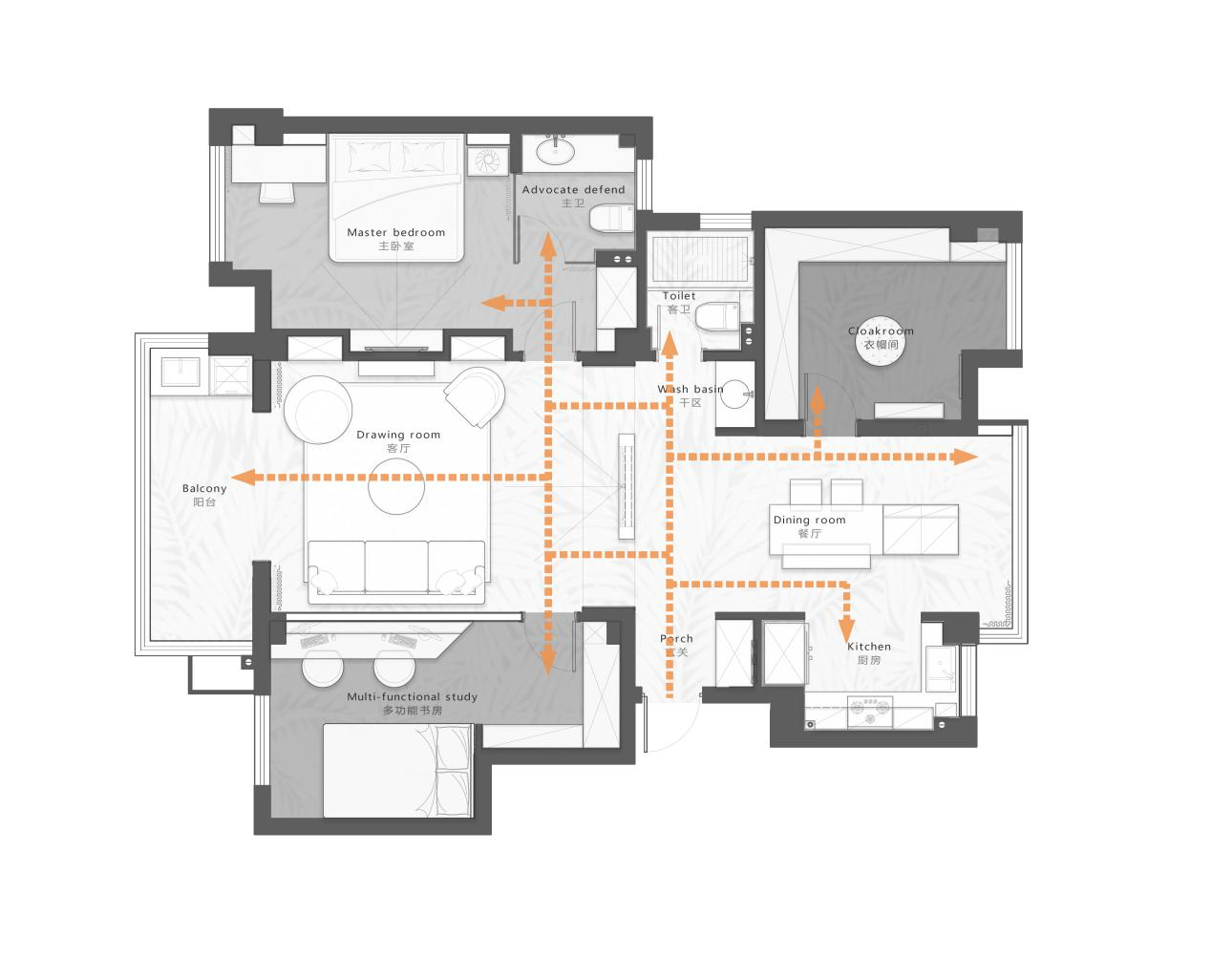 124㎡“色”的魅力，客廳墻變畫廊，留學夫妻的新婚房！	