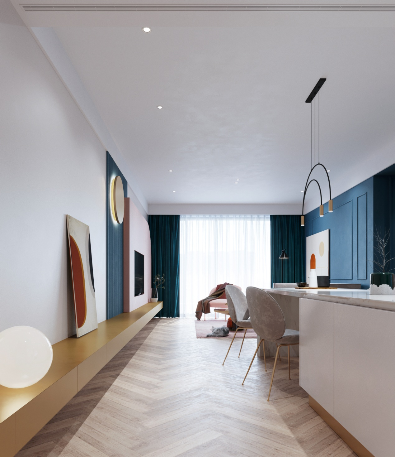 她家110㎡又藍又粉の野獸派設計，真是人間寶藏宅	