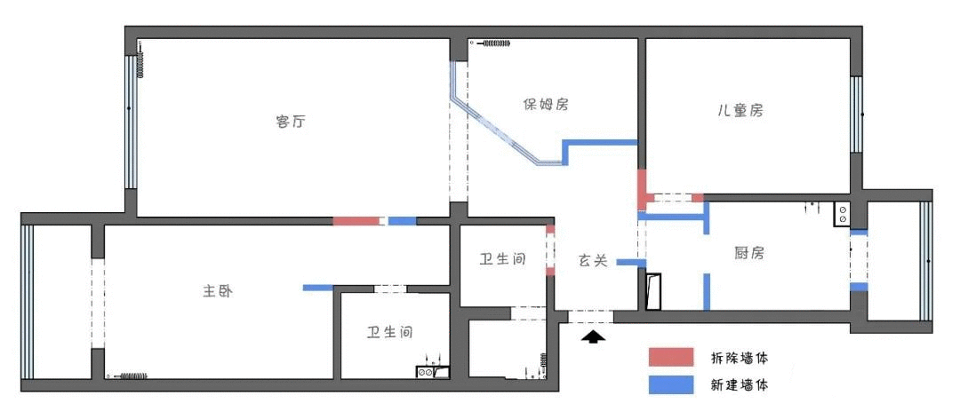 北京夫妻購95㎡學(xué)區(qū)房，2居改3居，餐廳變保姆房