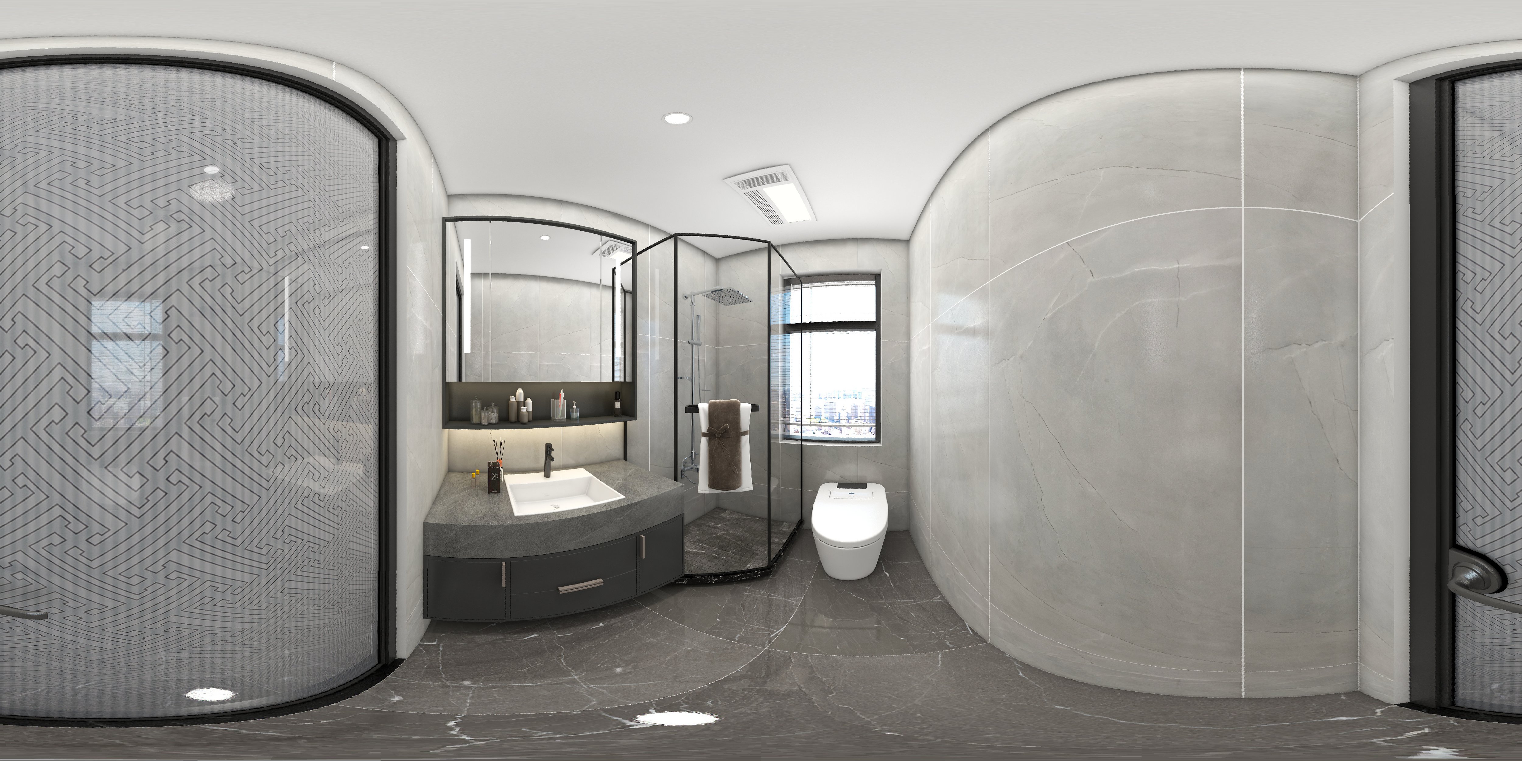 高級大理石紋理，勾勒黑白灰大宅風范