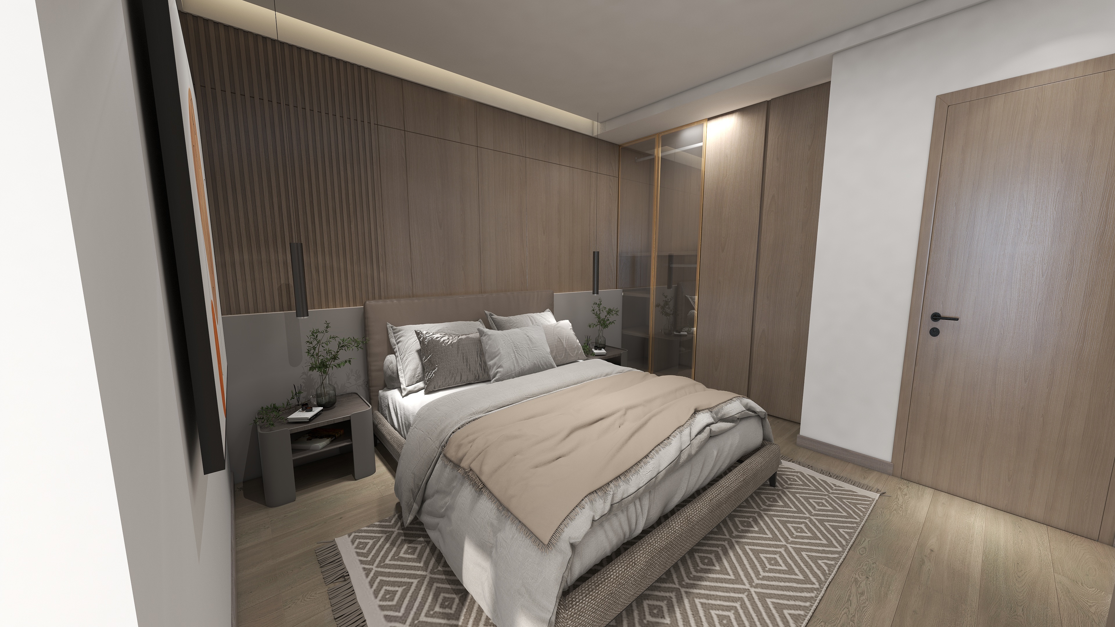 木制腔調與大理石碰撞，80㎡兩居散發知性氣質