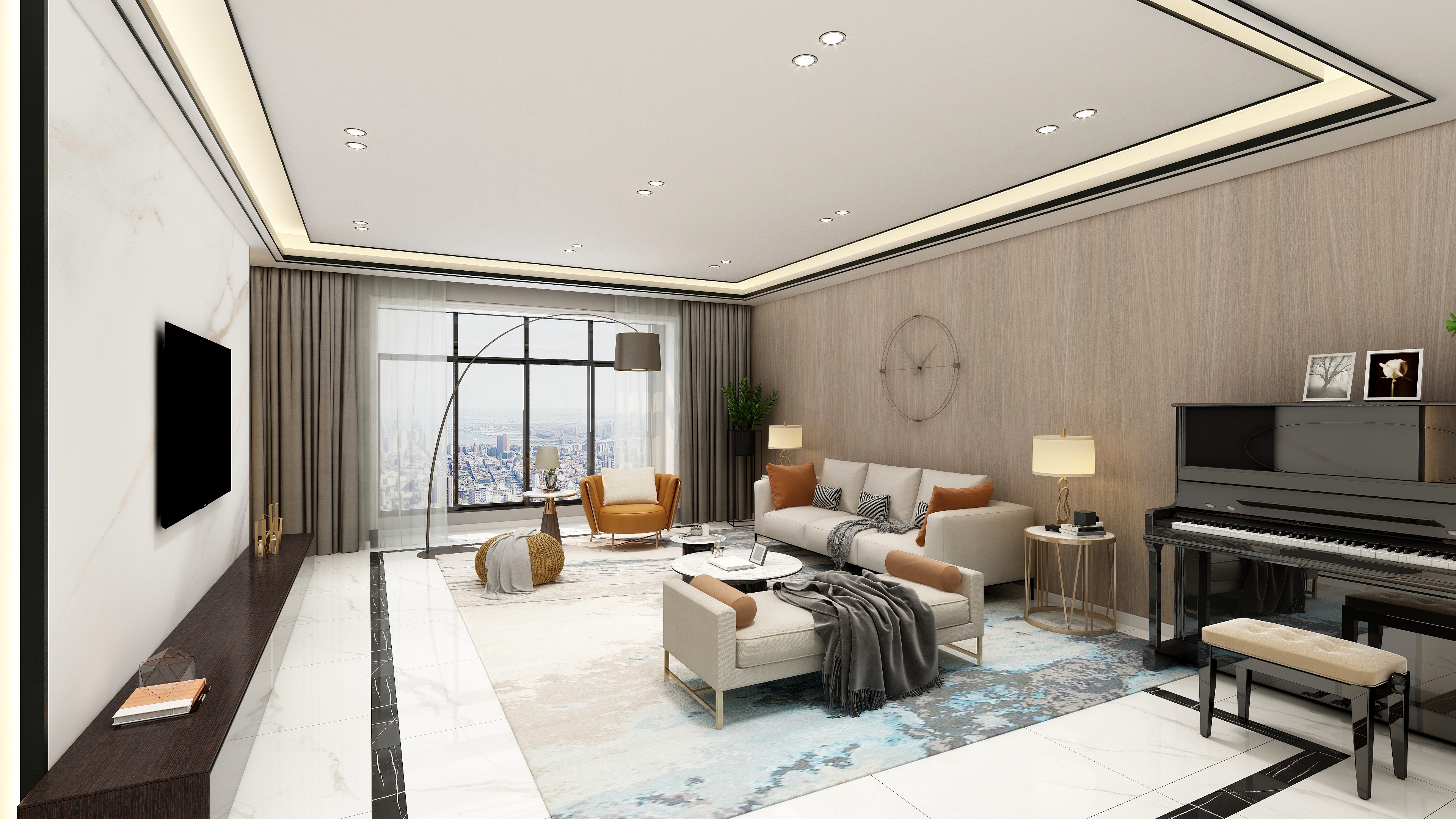 「翻新改造」實景案例|275㎡超大戶型輕奢風，舒適耐用且高效的生活空間！